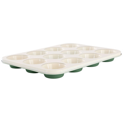 Moule à 12 muffins en acier au carbone vert foncé Martha Stewart Gallen
