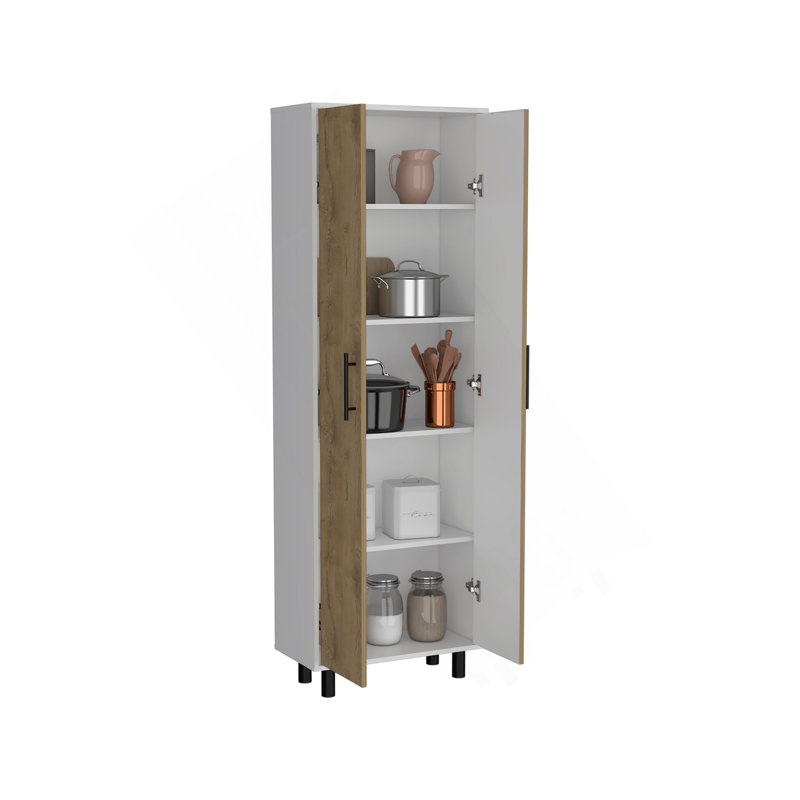 Garde-manger à rangement multiple Napoles, Blanc / Brun