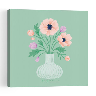 Spring Blooms IV Abstract Contemporary Flower Landscape Wall Art Print by Gia Graham - 1 Piece Wrapped Canvas Wall Art