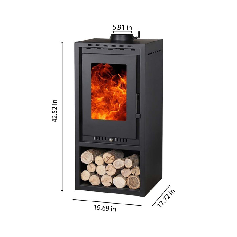 Vertical thickened cast iron heating fireplace