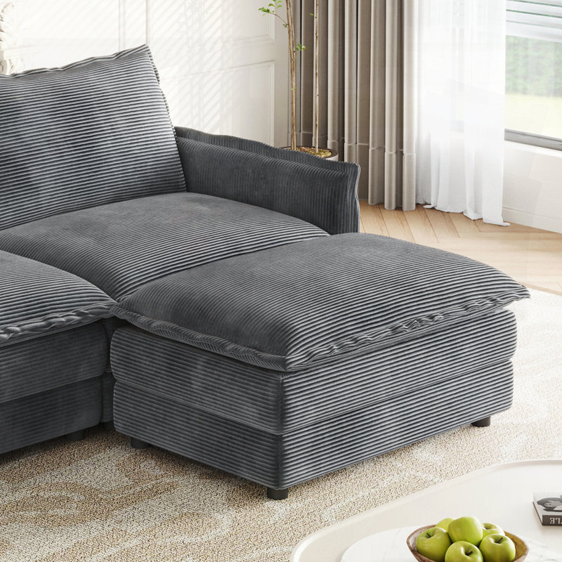 upholstered large-size deep-seat sofa, Gray