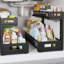 Rangement sous évier à 2 niveaux avec tablettes coulissantes, hauteur réglable en L pour le rangement des armoires de cuisine et de salle de bain-112366025-112366027