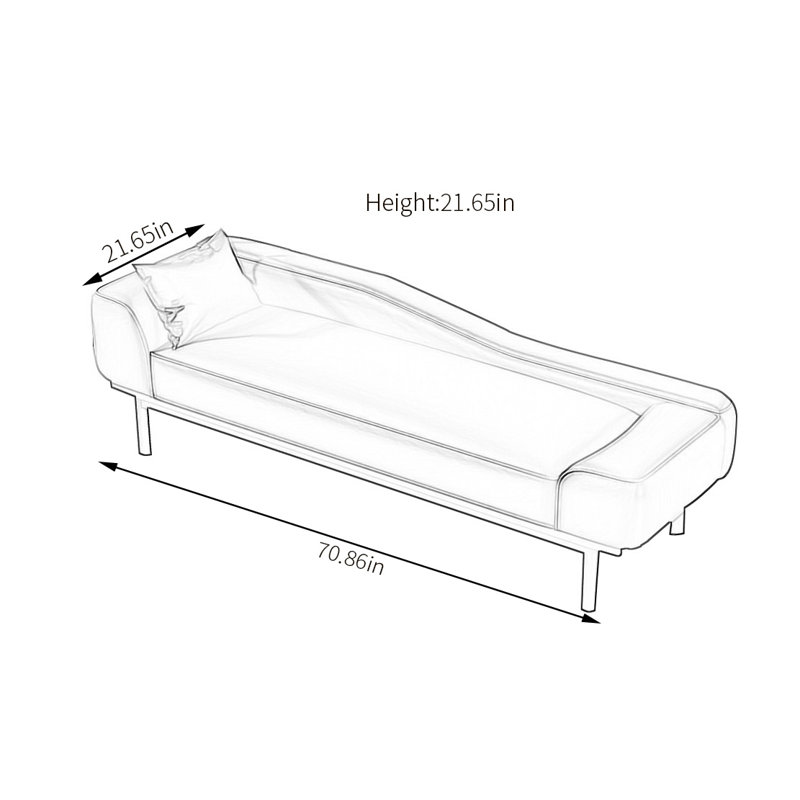 Leather Match Upholstered Bench, Khaki, 21.65" H x 70.86" W x 21.65" D