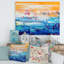 Orange et bleu abstrait - peinture sur toile-60161475-60161477