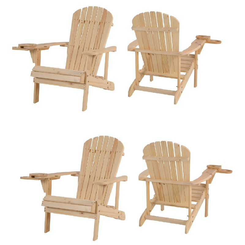 Chaise Adirondack en bois massif Colyn, Rouge
