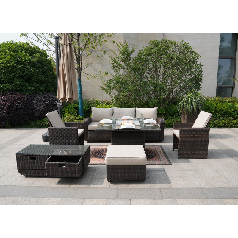 6 - Person Patio Conversation Set with Cushions