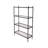 Modern Black Bookshelf with Tempered Glass, 31.5 x 49.6 x 11.8 inches | Durable Metal Legs (0.6 x 0.6 inches) | Sleek Industrial Design, Perfect for Home, Office & Studio | Elegant Storage Solution