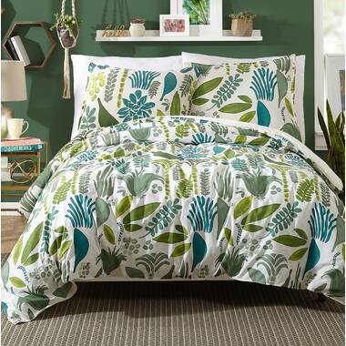 Laura Ashley 2pc Twin Bramble Floral 100% Cotton Quilt Bedding Set Green