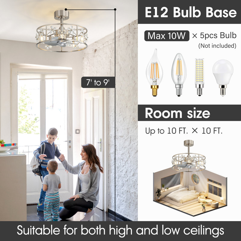 50.8cm Ceiling Fan with Light Kit