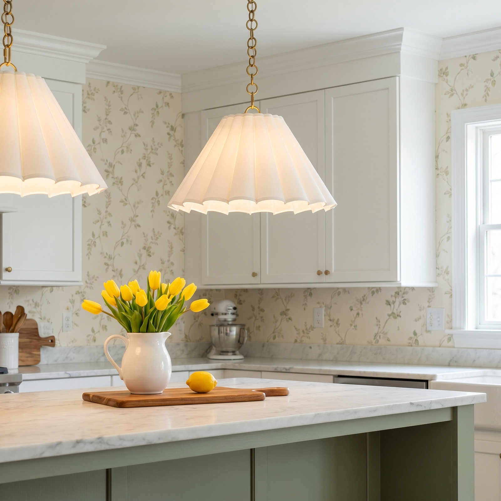 Classics Dimmable 3-Light Pendant, Natural Brass