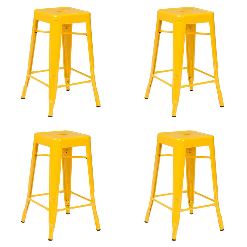 Tabouret de bar et de comptoir Cheryllynne, Jaune, Tabouret de comptoir (siège d'une hauteur de 26 p