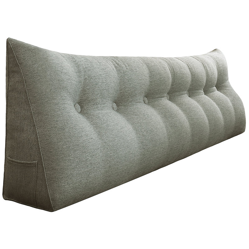 180cm Curved Headboard Pillow, 50cm H x 200cm W, Grey