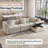 Modern Beige L Shape Sofa For 4 People,Sectional Sofa Couch With Storage Ottoman For Living Room-124594633