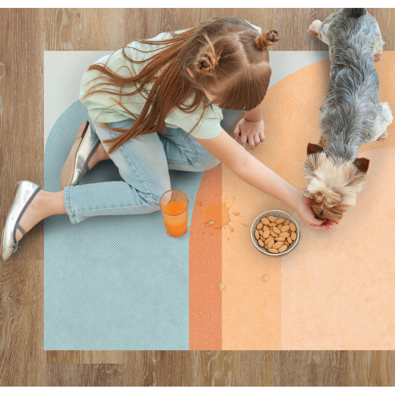 Batchtown Vinyl Machine Printed Area Rug, Rectangle 3'3.4" x 4'11.1"
