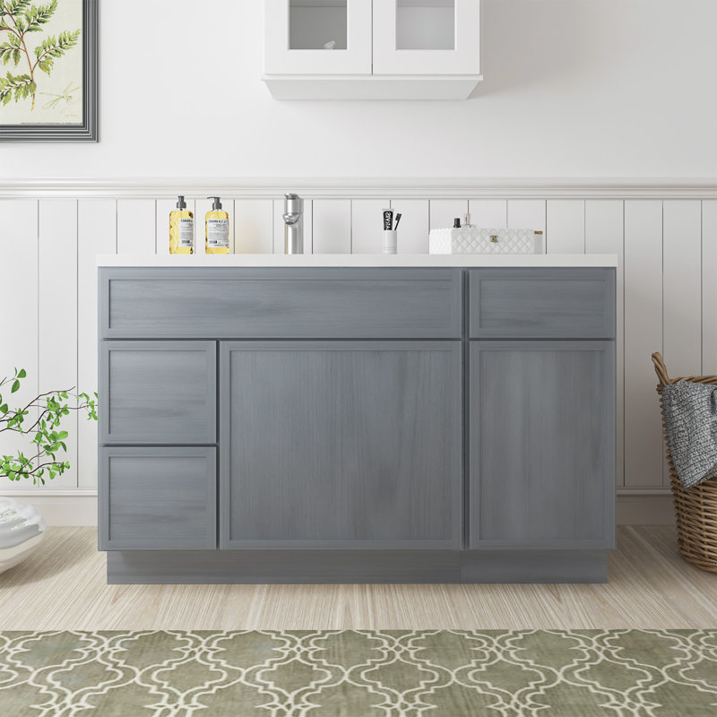 Base de meuble-lavabo simple 51 po seulement, Argent argent
