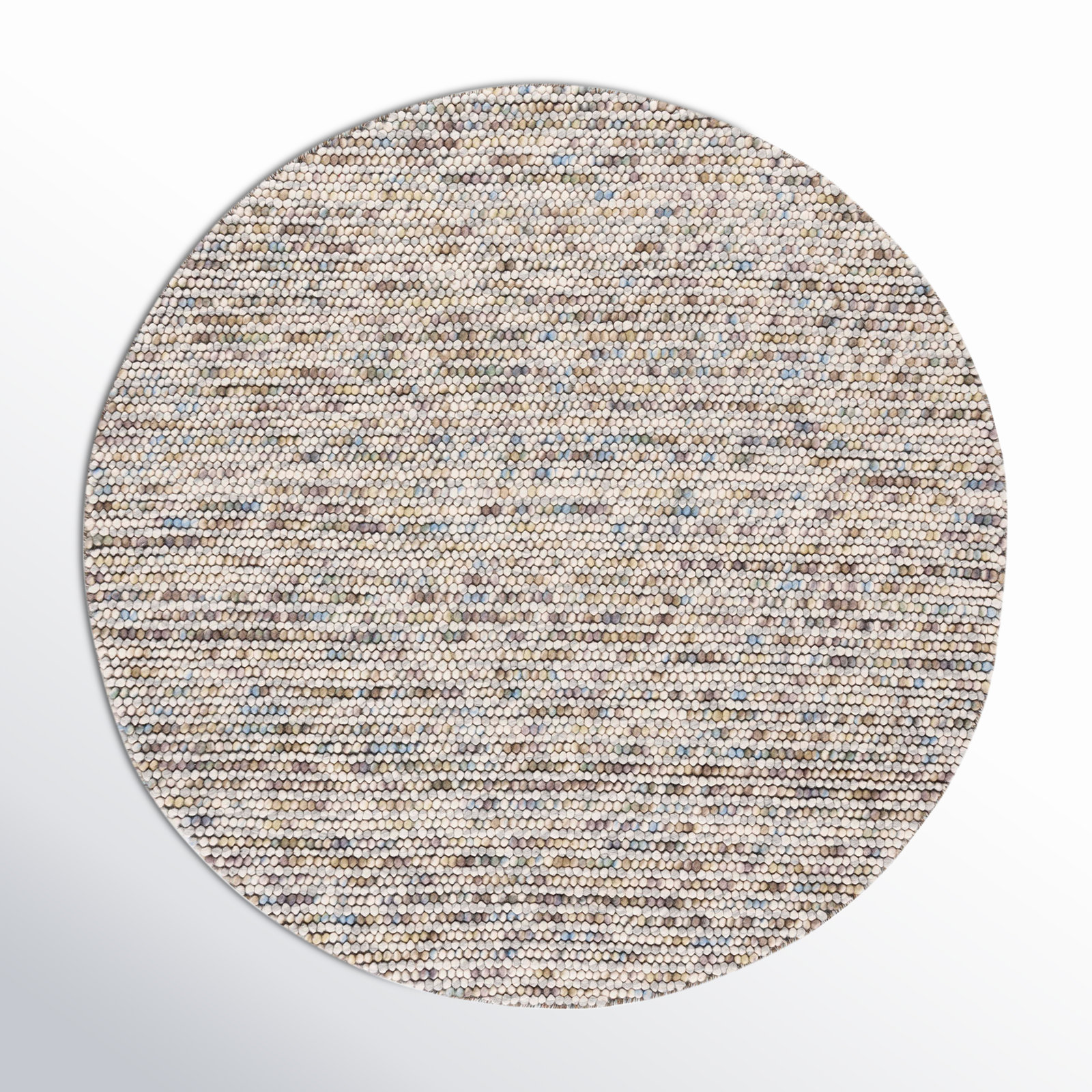 Elle Handmade Ivory / Multi Rug, Round 6'