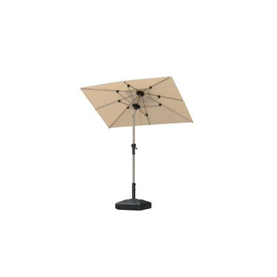  Parasol rectangulaire d'extérieur beige de 4 pi x 6 pi avec réglage de l'inclinaison, parasol de table de patio pour 3 ans résistant à la décoloration, parasol de marché en aluminium pour terrasse, jardin, patio, bord de piscine ou pelouse