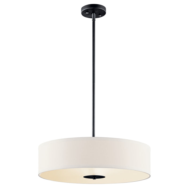 Broden 3 - Light Satin Black Drum Pendant, Black, 41.5" H x 20" W x 20" D