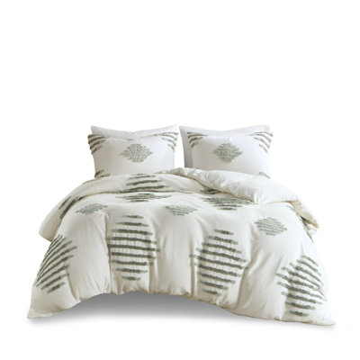 Modern Cotton Blend Bedding Sets, King/cal King With Chenille Texture For Home Style