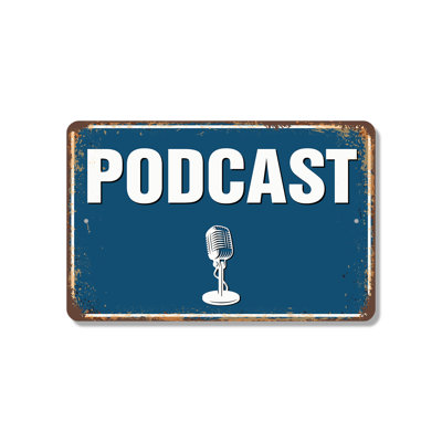 Enseigne en plastique 8 po x 12 po Podcast Street (paquet de 2)