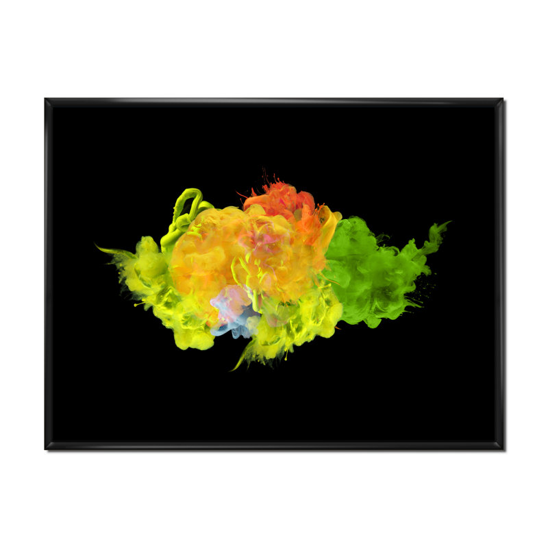 «Green and Yellow Luxury Abstract Fluid Art I», reproduction d'art sur toile moderne, H 12 po x l 20 po