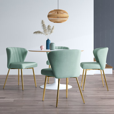 Axia Modern Tufted Velvet Wing Back Side Chair