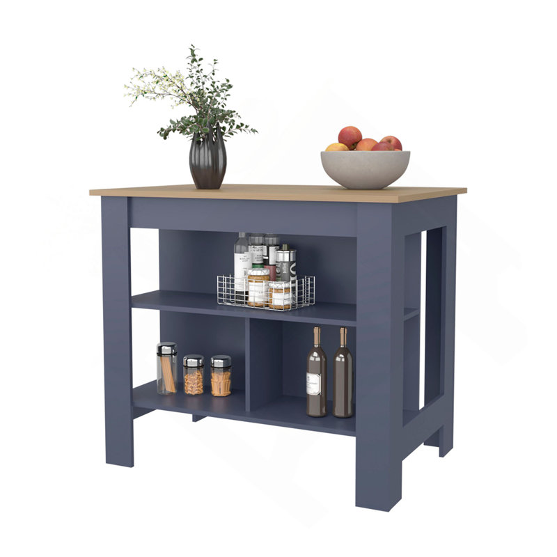 Kitchen Island with Open Shelf
