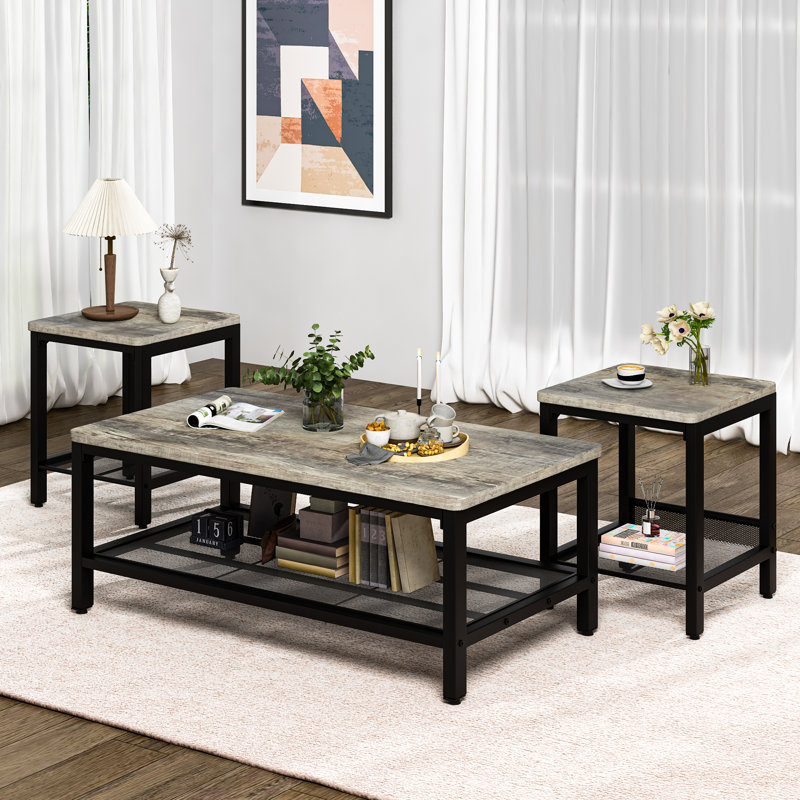 Coffee Table with Storage, Grey 