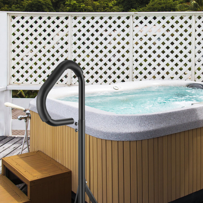 VEVOR Height Adjustable Hot Tub Handrail, 144.8cm H x 35.6cm W x 53.3cm D