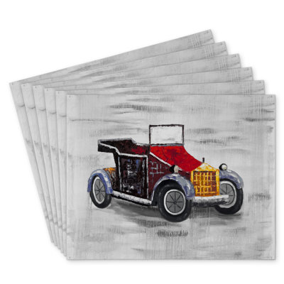 Vintage Car Sunroof Polyester Masvingo Set of 6 - Home Decor