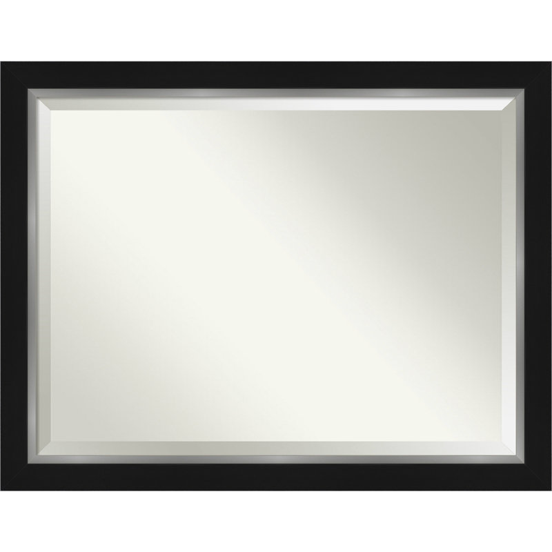 Ahraya Flat Wall Mirror, Black, 35.5" x 45.5"