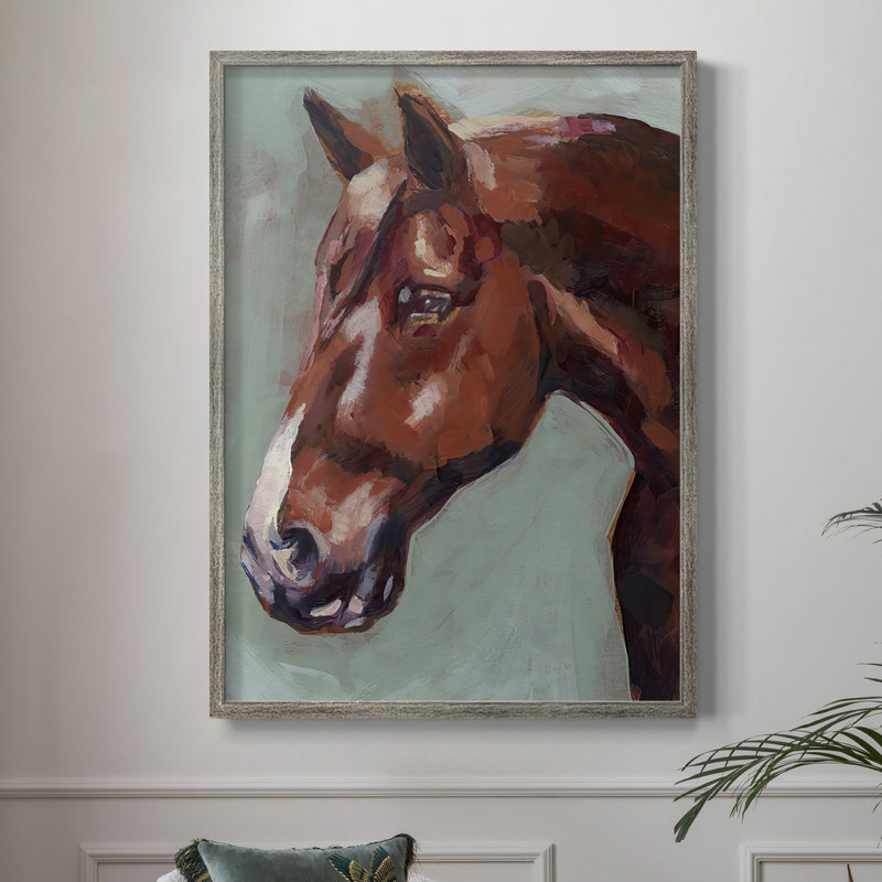 «Paint by Number Horse I», reproduction encadrée - bois massif, H 15 po x l 12 po