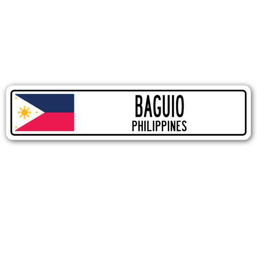 Plaque de rue en aluminium Bryton Baguio, Philippines, H 7 po x l 30 po x P 1 po