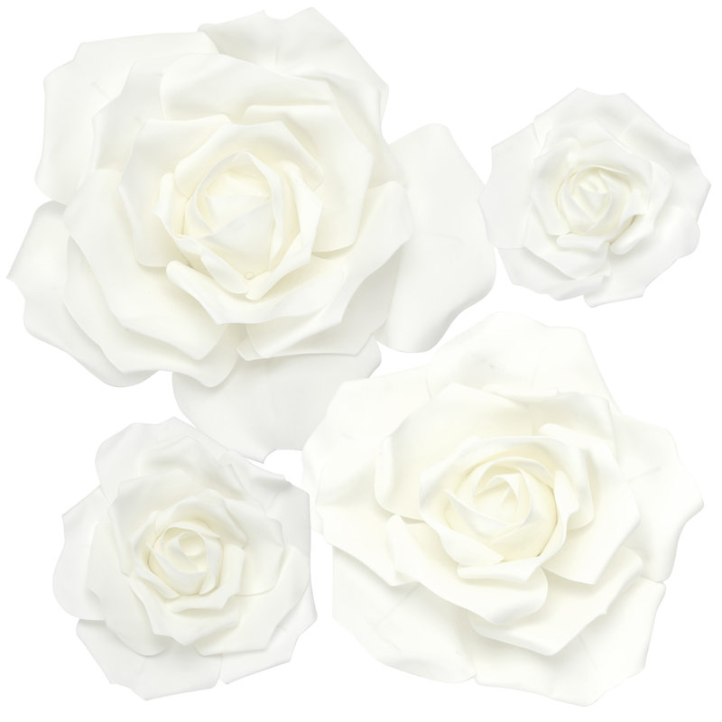 Décoration murale en mousse rose, Blanc, H 21 po x l 21 po x p 1,19 po