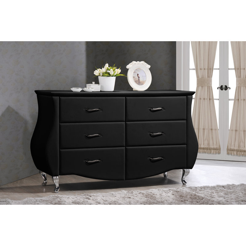Commode double 6 tiroirs Lamprecht, Noir