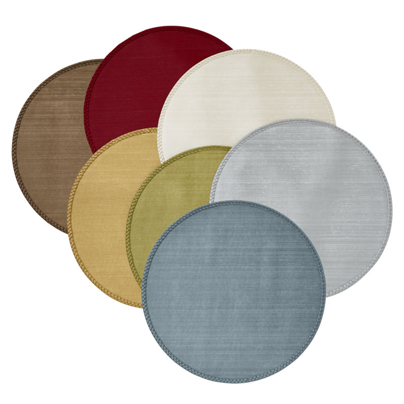 Lexington Blue Vinyl Round Placemats, Set of 4