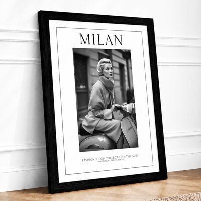 Musician in Milan Vintage 1 Piece Single Picture Frame Wall Art