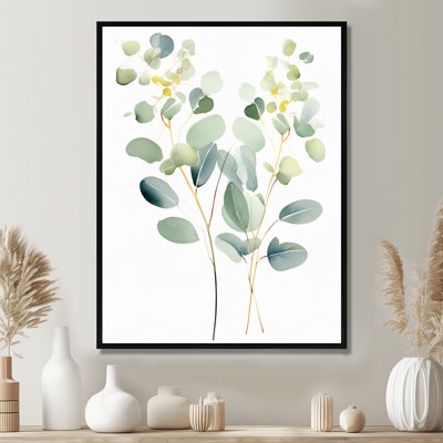 Feuilles d'eucalyptus, aquarelle - feuilles, décoration murale