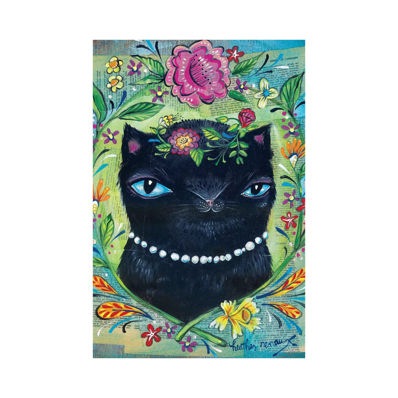 Black Kitty by Heather Renaux - Gallery-Wrapped Canvas Giclée on Canvas, Canvas, 66.04 cm H x 45.72 cm W x 1.91 cm D
