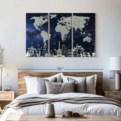 Carte du monde étoilé 3 pièces