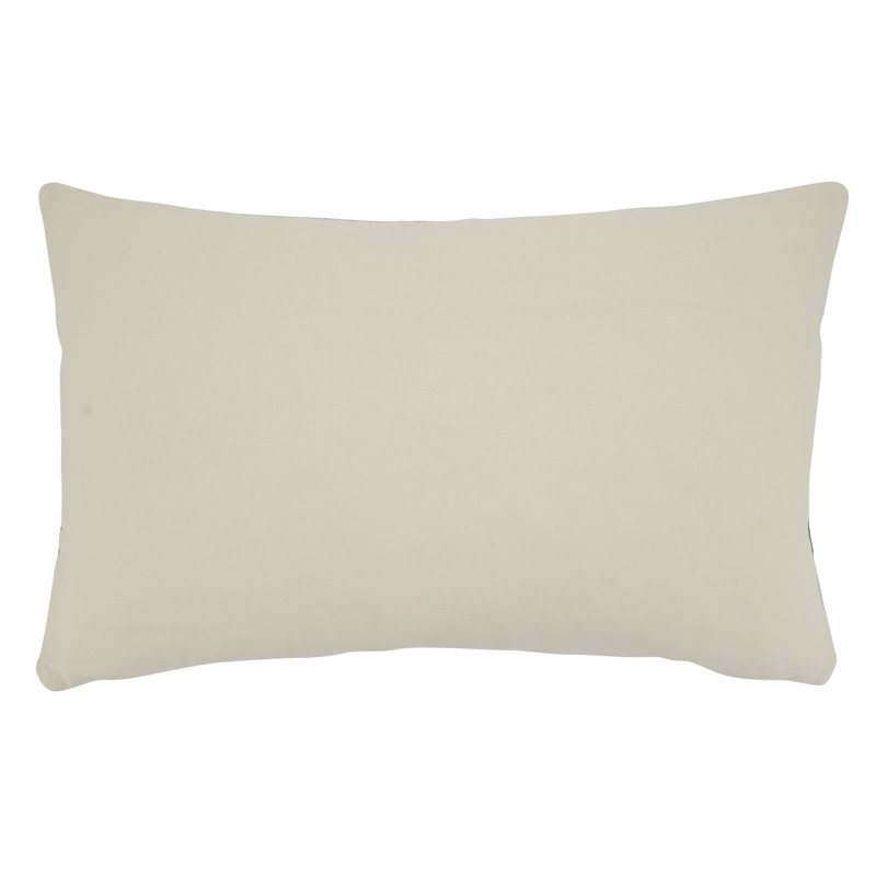 Navy Blue and Beige Cotton Nautical Rope Knots Applique Throw Pillow