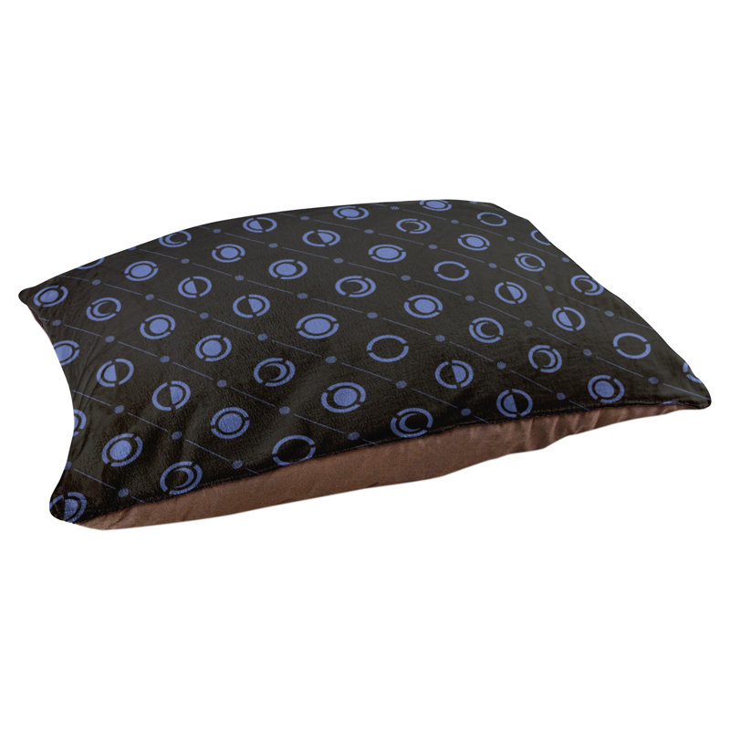 Coussin intérieur pour chien moon phases Chenault, Grand (l 50 po x P 7 po x H 40 po), Bleu / Noir