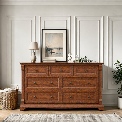 Roman Column 7-Drawer Dresser - 54" Wide Farmhouse Statement