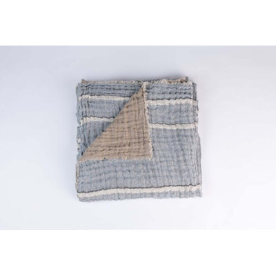Daline 100% Linen Striped Coverlet - King