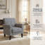 Charmant fauteuil d'appoint compact avec accoudoirs roulés et garniture cloutée - parfait pour les petits espaces-1361026295