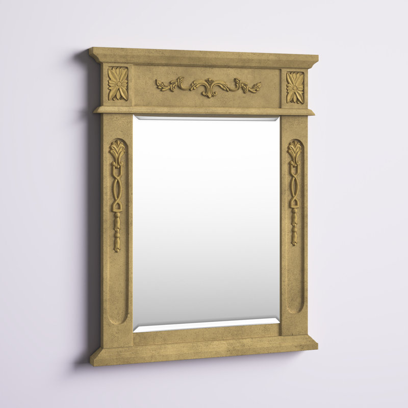Miroir de salle de bain/meuble-lavabo traditionnel Nai, Beige antique, 28 po x 22 po
