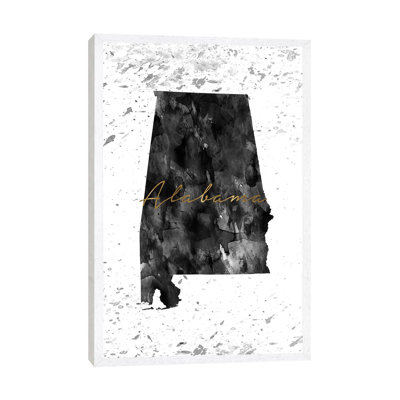 Alabama Black And White Gold - Print on Canvas