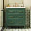 Meuble-lavabo de 30 po avec lavabo en céramique, bois massif, 3 tiroirs, lavabo et tiroir de style classique