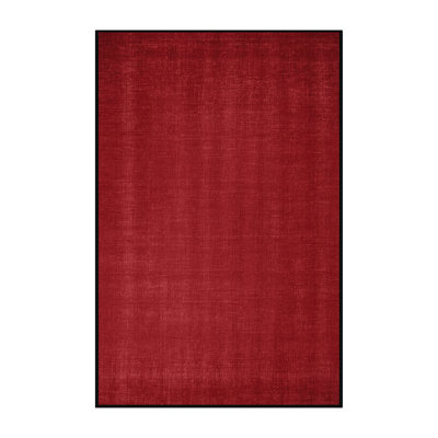 Machine Washable Solid Red Area Rug