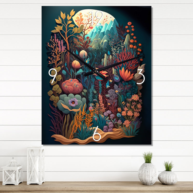 Jefferys - Horloge murale florale, Petit
